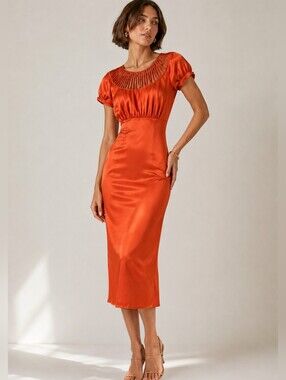 Susana Monaco Orange Silk Dress size 2